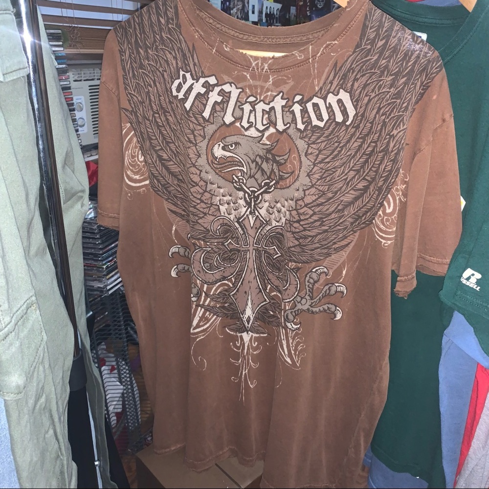 Brown affliction wings  t shirt Y2k jesse pinkman special shirt